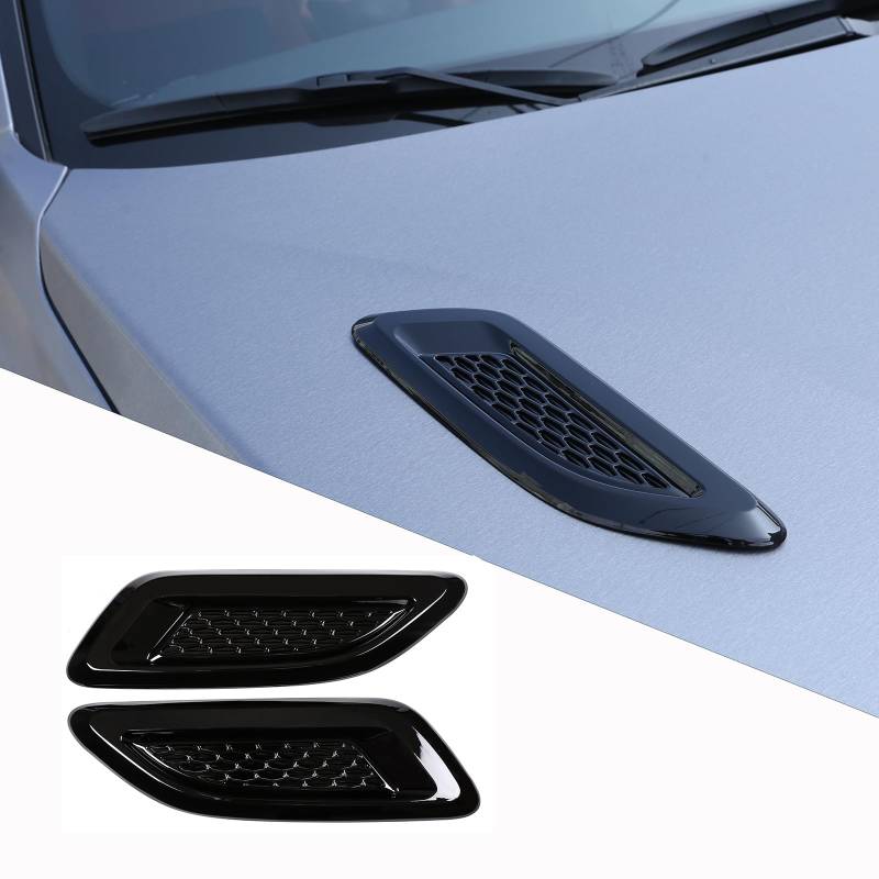 METYOUCAR Glänzende schwarze Dummy-Haube, Lüftungsschlitze, Air Wing Trim Cover für Discovery Sport Range Rover Evoque 2011 2012 2013 2014 2015 2016 2017 2018 von METYOUCAR