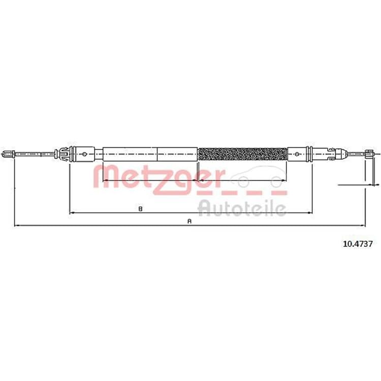 2x Metzger Handbremsseil hinten Citroen Jumpy Fiat Scudo Peugeot Expert von METZGER