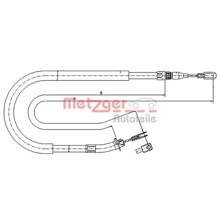 2x Metzger Handbremsseil hinten VW Mercedes Sprinter 2t von METZGER