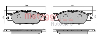 Metzger Bremsbelagsatz, Scheibenbremse [Hersteller-Nr. 1170938] für Jaguar von METZGER