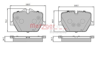 Metzger Bremsbelagsatz, Scheibenbremse [Hersteller-Nr. 1170951] für BMW, Toyota von METZGER