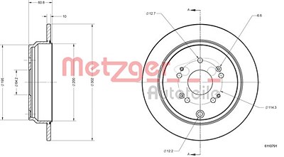 Metzger Bremsscheibe [Hersteller-Nr. 6110791] für Honda von METZGER