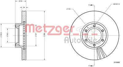 Metzger Bremsscheibe [Hersteller-Nr. 6110806] für Opel, Renault von METZGER