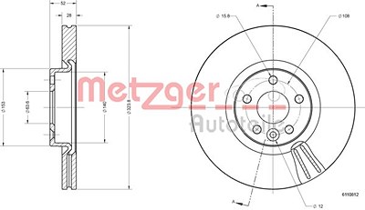 Metzger Bremsscheibe [Hersteller-Nr. 6110812] für Volvo von METZGER