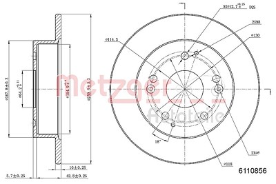 Metzger Bremsscheibe [Hersteller-Nr. 6110856] für Honda von METZGER