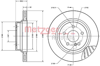 Metzger 1x Bremsscheibe [Hersteller-Nr. 6110285] für Mercedes-Benz von METZGER