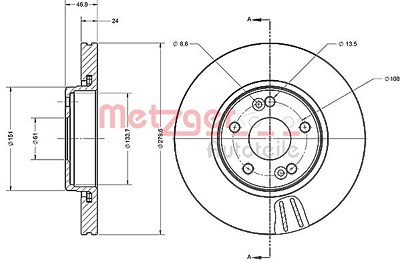 Metzger 1x Bremsscheibe [Hersteller-Nr. 6110600] für Renault von METZGER