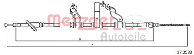 Metzger 1x Handbremsseil Scheibenbremse Hinterachse [Hersteller-Nr. 17.2583] für Hyundai von METZGER