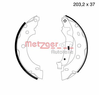 Metzger Bremsbacken Trommelbremse Hinterachse [Hersteller-Nr. MG706] für Renault von METZGER