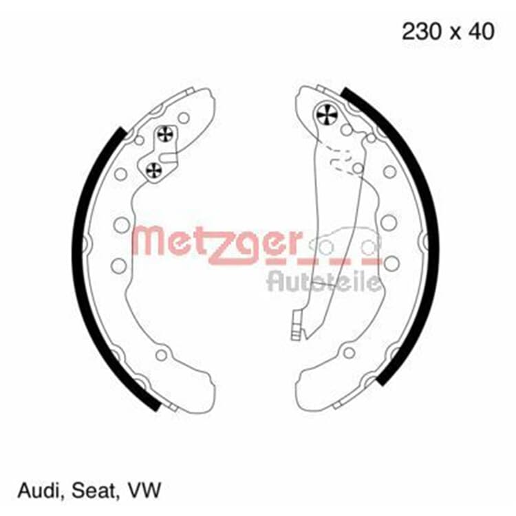 Metzger Bremsbacken hinten Audi 100 80 Seat Inca VW Caddy Golf Jetta Passat von METZGER