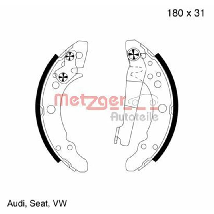 Metzger Bremsbacken hinten Audi Seat VW von METZGER