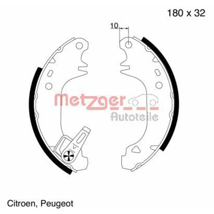 Metzger Bremsbacken hinten Citroen Ax Saxo Peugeot 106 205 309 von METZGER