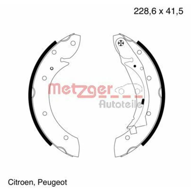 Metzger Bremsbacken hinten Citroen Berlingo Xsara Peugeot Partner von METZGER