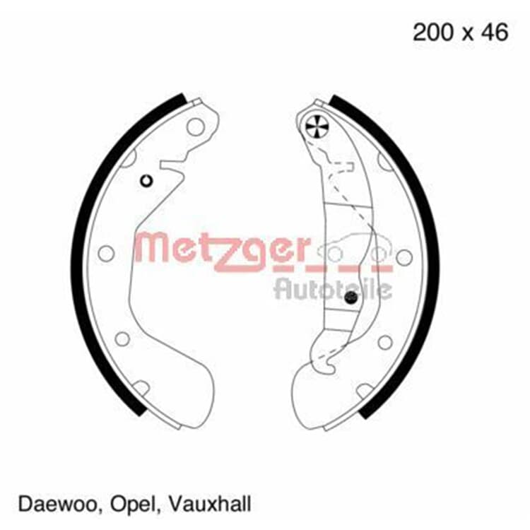 Metzger Bremsbacken hinten Daewoo Espero Lanos Nexia Nubira Opel Astra Vectra von METZGER