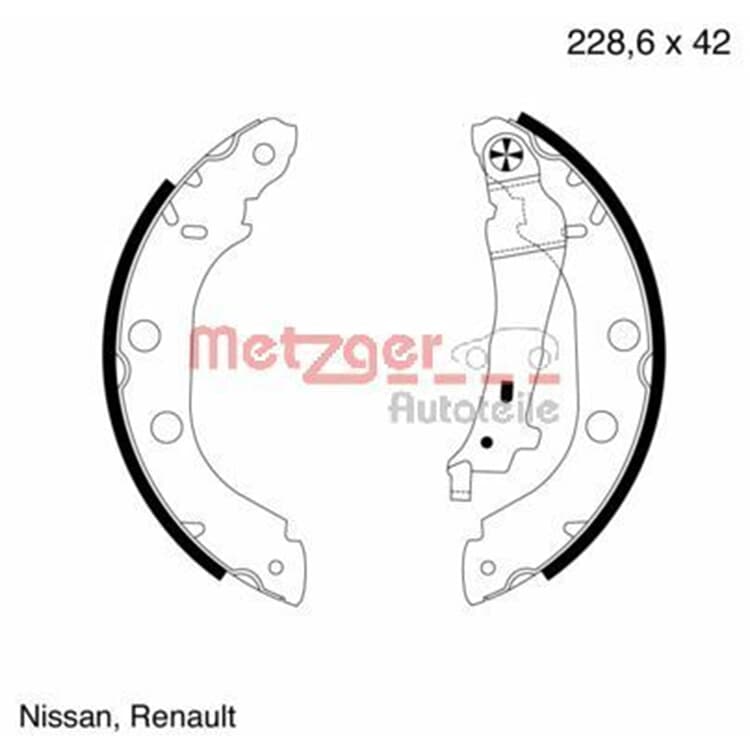 Metzger Bremsbacken hinten Nissan Primera Renault Kangoo von METZGER