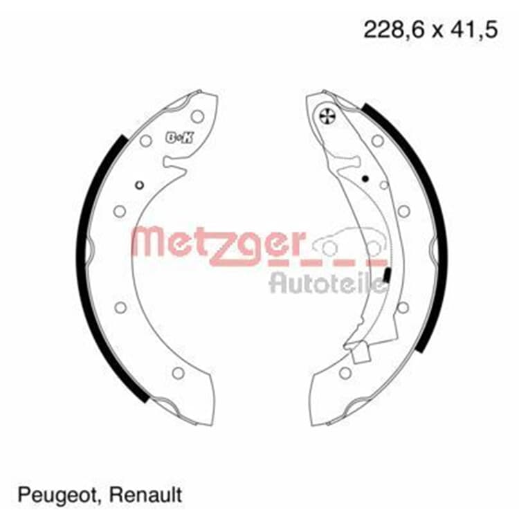 Metzger Bremsbacken hinten Peugeot 405 Renault Espace von METZGER