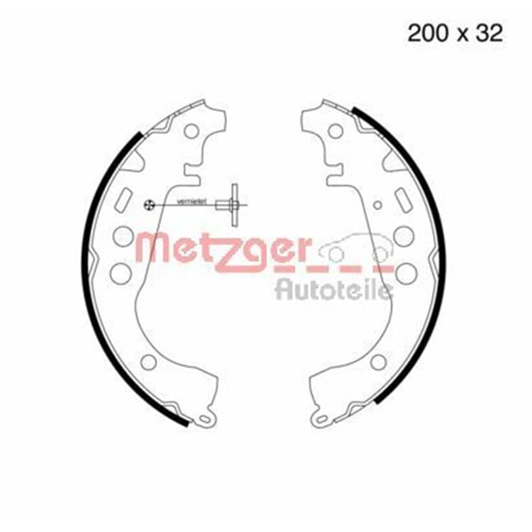 Metzger Bremsbacken hinten Toyota Yaris P1 von METZGER