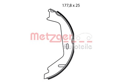 Metzger Bremsbackensatz, Feststellbremse [Hersteller-Nr. MG238] für Volvo von METZGER