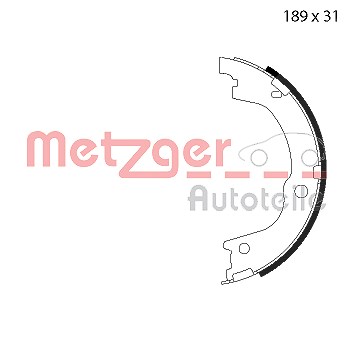 Metzger Bremsbackensatz, Feststellbremse [Hersteller-Nr. MG127] für Hyundai von METZGER