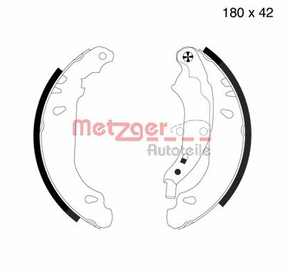 Metzger Bremsbackensatz [Hersteller-Nr. MG715] für Dacia, Renault von METZGER