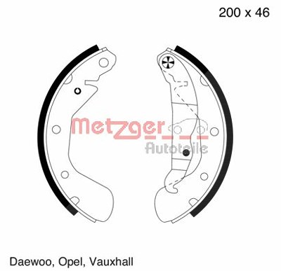 Metzger Bremsbackensatz [Hersteller-Nr. MG564] für Gm Korea, Opel von METZGER