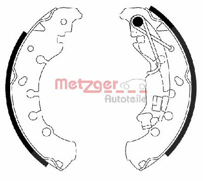 Metzger Bremsbackensatz [Hersteller-Nr. MG200] für Lancia, Opel, Fiat von METZGER