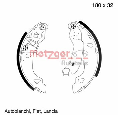 Metzger Bremsbackensatz [Hersteller-Nr. MG585] für Fiat, Lancia von METZGER