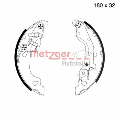 Metzger Bremsbackensatz [Hersteller-Nr. MG737] für Fiat von METZGER