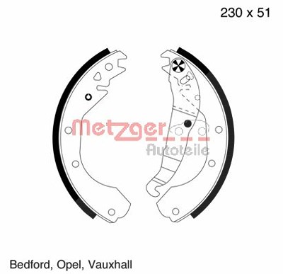 Metzger Bremsbackensatz [Hersteller-Nr. MG418] für Opel von METZGER