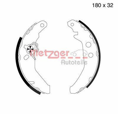 Metzger Bremsbackensatz [Hersteller-Nr. MG501] für Ford von METZGER