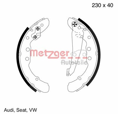 Metzger Bremsbackensatz [Hersteller-Nr. MG572] für Audi, Seat, VW von METZGER