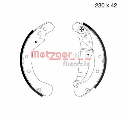 Metzger Bremsbackensatz [Hersteller-Nr. MG672] für Opel von METZGER