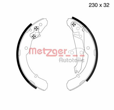 Metzger Bremsbackensatz [Hersteller-Nr. MG705] für VW, Seat, Skoda von METZGER