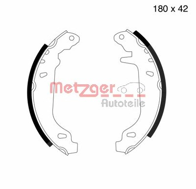 Metzger Bremsbackensatz für Trommelbremse, Hinterachse [Hersteller-Nr. MG424] für Renault von METZGER