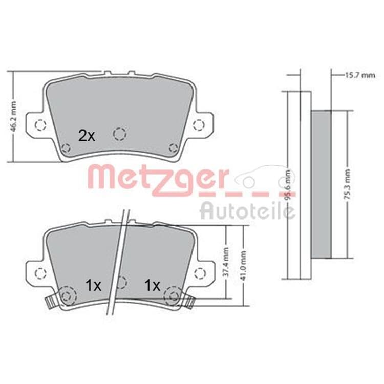 Metzger Bremsbel?ge hinten Honda Civic von METZGER