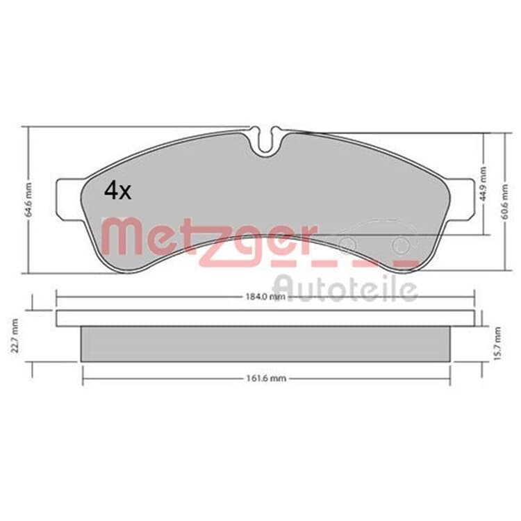 Metzger Bremsbel?ge hinten Iveco Daily von METZGER