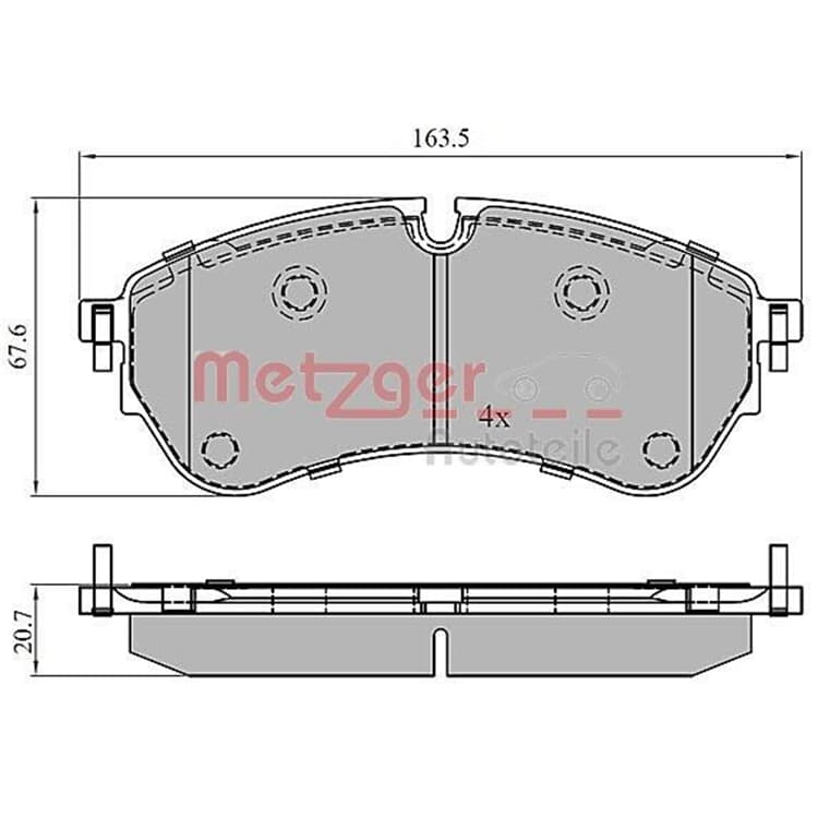 Metzger Bremsbel?ge hinten MAN Tge VW Crafter von METZGER