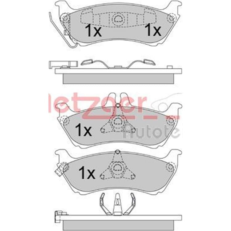 Metzger Bremsbel?ge hinten Mercedes M-Klasse von METZGER