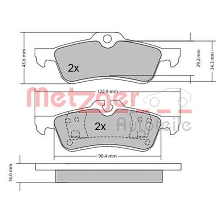 Metzger Bremsbel?ge hinten Mini von METZGER