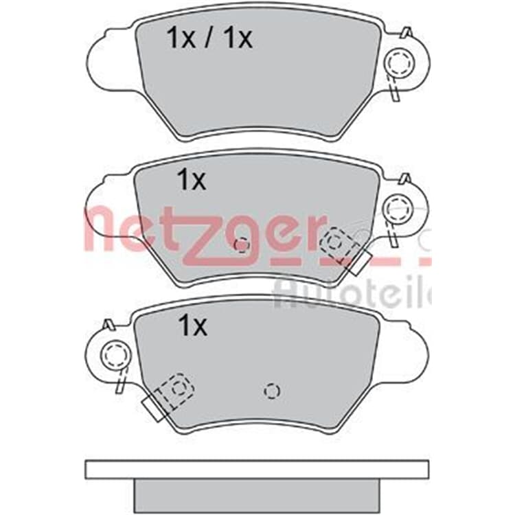 Metzger Bremsbel?ge hinten Opel Astra Zafira von METZGER