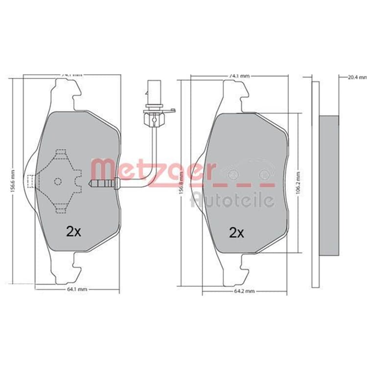 Metzger Bremsbel?ge vorne Audi A4 A6 Seat Exeo Skoda Superb VW Passat von METZGER