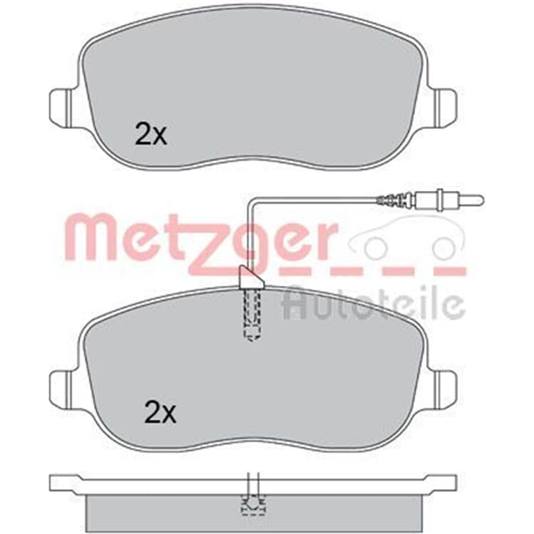 Metzger Bremsbel?ge vorne Citroen Fiat Lancia Peugeot von METZGER