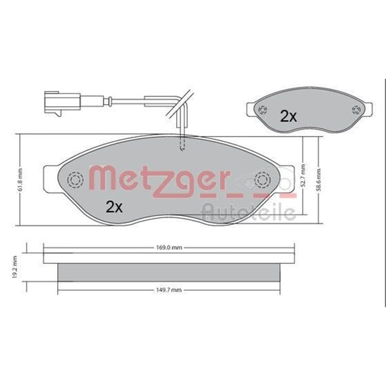 Metzger Bremsbel?ge vorne Citroen Jumper Fiat Ducato Peugeot Boxer von METZGER