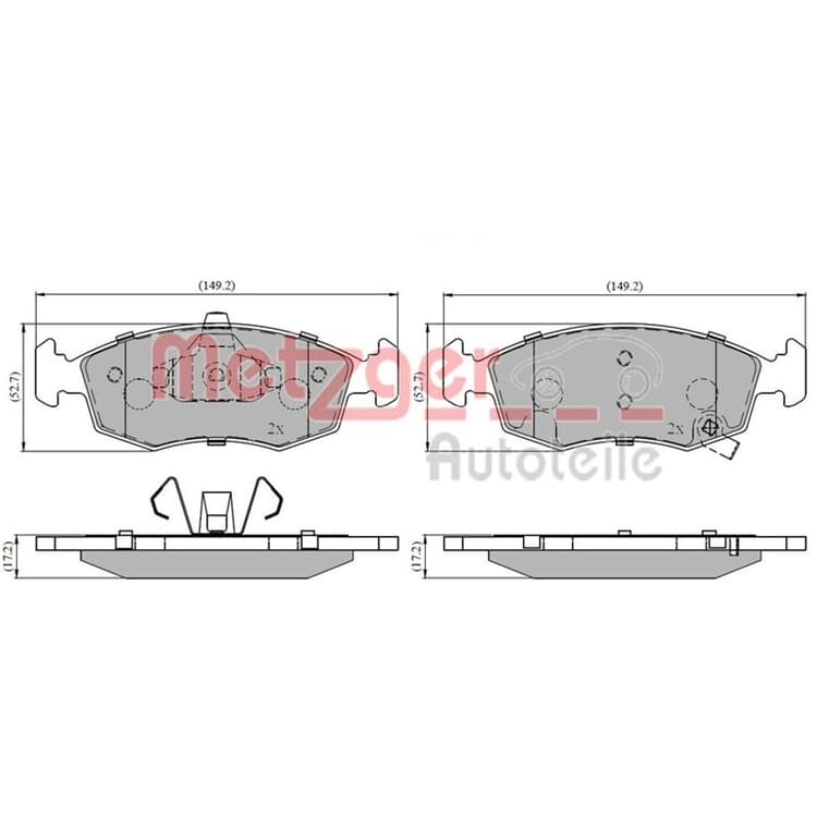 Metzger Bremsbel?ge vorne Fiat 500 500e Panda Lancia Ypsilon von METZGER