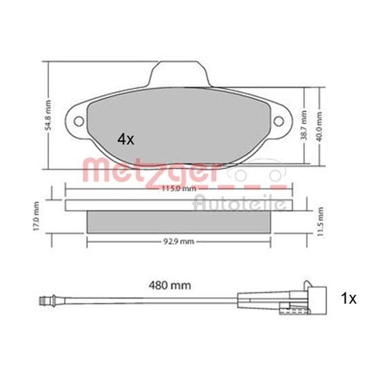 Metzger Bremsbel?ge vorne Fiat 500 Ford Ka von METZGER