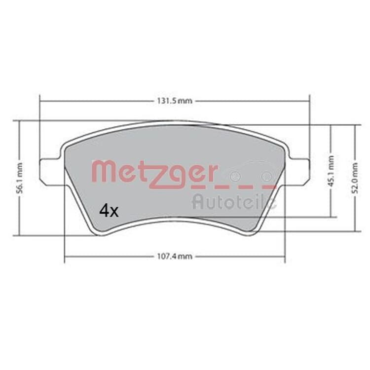 Metzger Bremsbel?ge vorne Fiat Sedici Suzuki Sx4 von METZGER