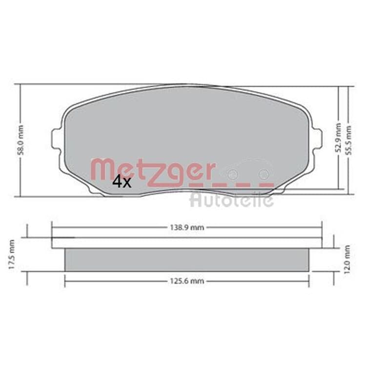 Metzger Bremsbel?ge vorne Mazda Cx-7 Cx-9 von METZGER