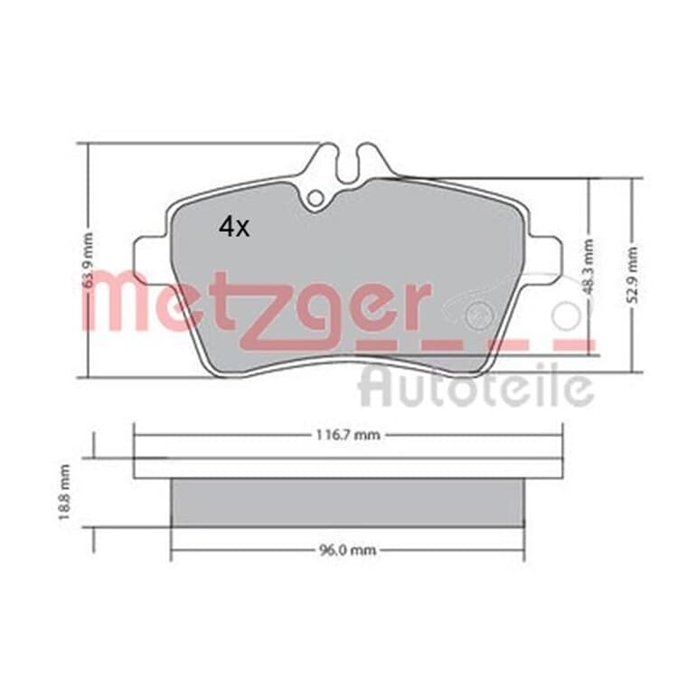 Metzger Bremsbel?ge vorne Mercedes A-Klasse B-Klasse von METZGER