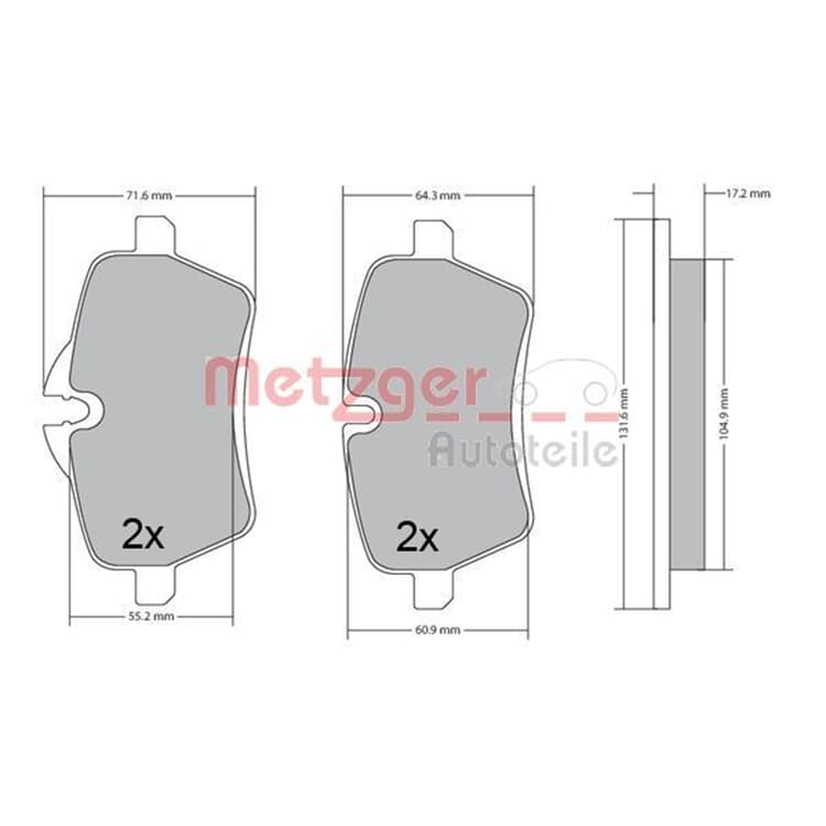 Metzger Bremsbel?ge vorne Mini von METZGER