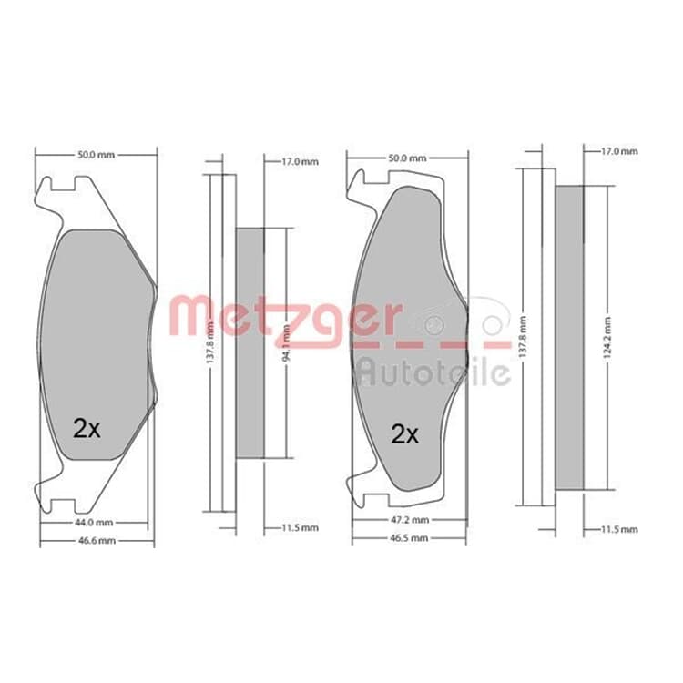 Metzger Bremsbel?ge vorne Seat Cordoba Ibiza VW Polo von METZGER